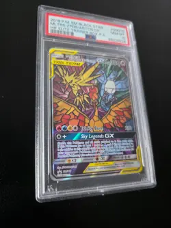 2019 Pokemon Moltres Zapdos Articuno GX Full Art SM210 PSA 10 GM - HIDDEN FATE - Image 4