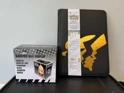 New Ultra Pro Pokemon Booster Acrylic Display Box & 9-Pocket Pikachu Pro-Binder - Image 1