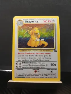 1999 Pokemon Dragonite ITALIAN Fossil Set Holo Rare 4/62 TCG - Image 1