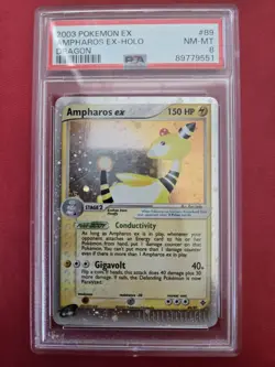 POKEMON - 2003 EX DRAGON #89 89/97 - AMPHAROS EX - HOLO PSA 8 Swirl NM Near Mint - Image 3