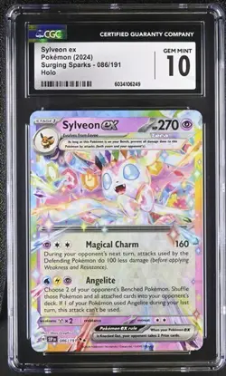 ✨✨ CGC 10 Sylveon Ex 086/191 2024 Pokemon Scarlet & Violet Surging Sparks - Image 1