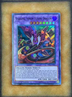 Yugioh Starving Venom Fusion Dragon FIGA-EN060 Super Rare 1st Ed NM - Image 1