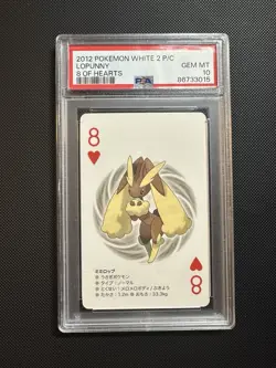 2012 POKEMON BLACK/WHITE 2 PLAYING CARDS 8 OF HEARTS LOPUNNY PSA 10 - Image 1