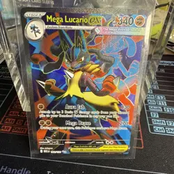 Mega Lucario EX Pokemon Card Holo Rare 340 HP Aura Jab Mega Brave - Image 4