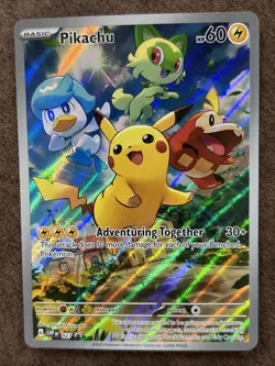 Pokemon Pikachu 027 Promo Holo Card Scarlet & Violet 2023 Full Art - Image 1
