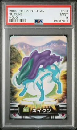 2004 CARDDASS POKEMON ADVANCED GENERATION ZUKAN CARD HOLO #081 SUICUNE PSA 9 - Image 1