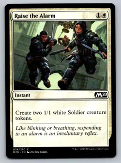 Raise the Alarm Magic the Gathering Core Set 2020 M20 MTG Card FREE SHIPPING ! - Image 1