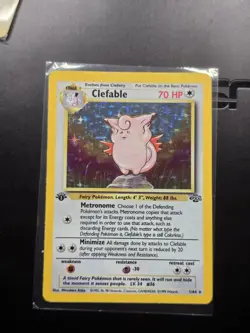 Clefable Pokemon Card WOTC 1st Edition Jungle - 1/64 HOLO NM - Image 1