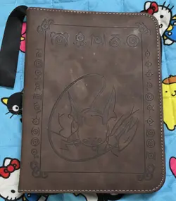 Pokemon Card Binder 4 Pocket 50 Pages Raichu Brown PU Leather - Image 1