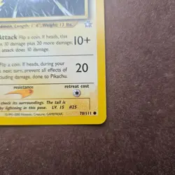 1st Edition Pikachu 70/111 Pokemon Neo Genesis Card - LP - First Ed - Image 5