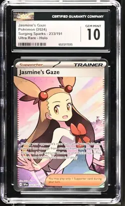 ✨✨ CGC 10 GEM MINT Jasmine's Gaze 233/191 FULL ART HOLO RARE Pokemon Card - Image 1