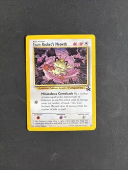 Pokemon TCG Wizards of the Coast Team Rocket's Meowth 18 Black Star Promo Card - Image 1
