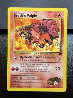BROCK'S VULPIX W Stamp Pokemon Card - WOTC Promo - Gym Challenge - 37/132 LP (B) - Image 2