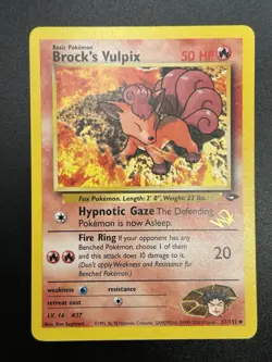 BROCK'S VULPIX W Stamp Pokemon Card - WOTC Promo - Gym Challenge - 37/132 LP (B) - Image 3