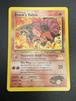 BROCK'S VULPIX W Stamp Pokemon Card - WOTC Promo - Gym Challenge - 37/132 LP (B) - Image 4