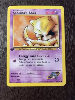 Sabrina's Abra 91/132 1st Edition - Gym Heroes - Pokemon Card - NM - Image 1