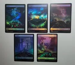 Lot Of All 5 Full Art Foil Aetherdrift Lands - NM/M - Image 1