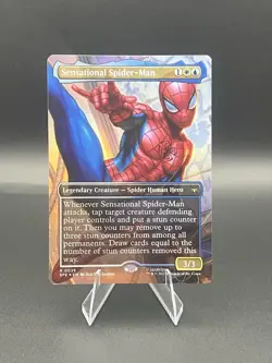 MTG Sensational Spider-Man 25 Rare Foil Borderless Marvel Spider-Man Eternal - Image 1