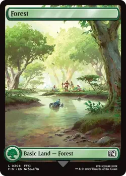 4x Final Fantasy Full Art Forest, Full Art Lands, Full Art Forest, 4 Pack, 308 - Image 1