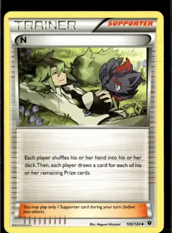 Pokemon N 105/124 Fates Collide Non Holo Uncommon 2 Card Lot LP - Image 1