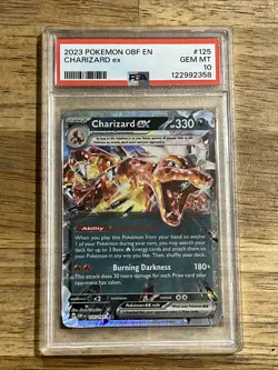 GRADED PSA 10 2023 Pokemon OBF EN Charizard ex #125 - Image 1