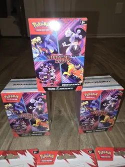 Pokemon TCG Destined Rivals Booster Bundle Lot Of 3 + 3 Eevee Blister Packs - Image 2