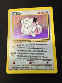 Pokemon 2000 Base Set Clefairy 5/102 Unlimited English - Image 1