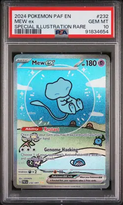 2024 POKEMON PAF EN-PALDEAN FATES SPECIAL ILLUSTRATION RARE #232 MEW EX PSA 10 - Image 1