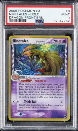 2006 POKEMON EX DRAGON FRONTIERS #8 NINETALES-HOLO PSA 9 - Image 1