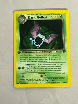 Pokemon First Edition Dark Golbat Team Rocket 7/82 - Image 1