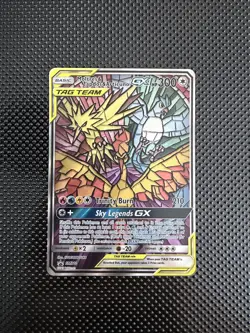 Pokemon Hidden Fates Moltres Zapdos Articuno GX SM210 ETB ** Damaged** - Image 1
