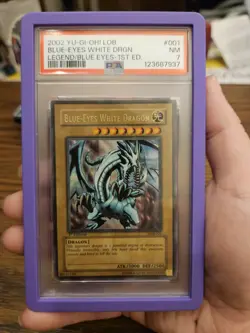 BLUE-EYES WHITE DRAGON LOB-001 PSA 7 1ST EDITION 2002 YUGIOH - Image 2