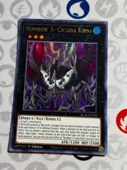 Number 3: Cicada King - BLAR-EN028 - Ultra Rare (NM) Yugioh English - Image 1