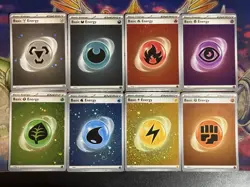 Complete Pokemon 151 Lot of 8 Energy Cosmos Reverse Holo Cards - Image 1