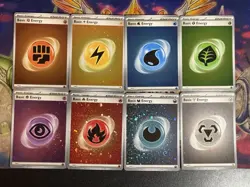 Complete Pokemon 151 Lot of 8 Energy Cosmos Reverse Holo Cards - Image 1