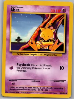 Abra 43/102 Non Holo Base Set - Pokemon Card - NM - Image 1