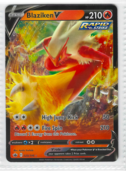 Blaziken V 020/198 Rapid Strike Pokemon TCG Chilling Reign Ultra Rare Card - Image 1