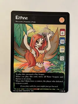 Neopets TCG Eithne Villain Faerie Fire Card 1/100 2004 - Image 1