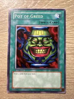 Yu-Gi-Oh Pot of Greed NM 1st Edition Common Card SD3-EN019 - Image 1