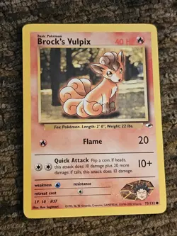 Brock's Vulpix 73/132 Gym Heroes Common Pokemon Card - LP - - Image 1