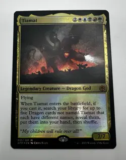 MTG Tiamat Adventures in the Forgotten Realms Foil Dragon Card NM - Image 1