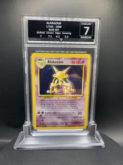 GG 7 Alakazam 1/102 Base Set Holo Pokemon Card Excellent WOTC vintage - Image 1