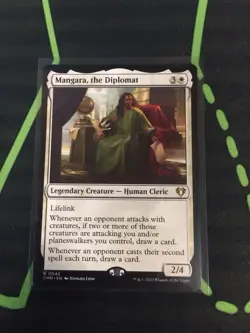 MTG Magic The Gathering Mangara, The Diplomat CMM Rare Human Cleric White - Image 1