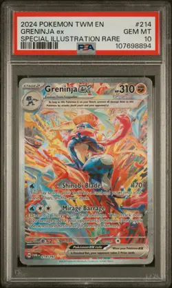 2024 POKEMON TWM EN-TWILIGHT MASQUERADE #214 GRENINJA EX PSA 10 - Image 1