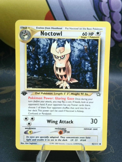Pokemon TCG Noctowl 42/111 Neo Genesis Regular 1st Edition LP - Image 1