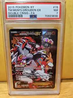 Pokemon 2015 XY Double Crisis 1st Edition Full Art Team Magma's Groudon EX PSA 7 - Image 1