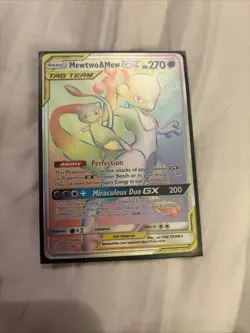 Pokemon Mewtwo Mew Tag Team GX TCG Unified Minds 242/236 Secret Rare Rainbow - Image 2