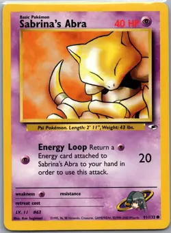 Sabrina's Abra 91/132 Common - Pokemon TCG Gym Heroes Unlimited - Regular (NM) - Image 1