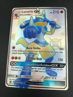Lucario GX SV64/SV94 SHINY FULL ART ULTRA RARE Pokemon SM Hidden Fates 2019 - Image 1