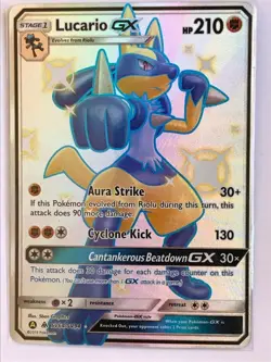 Lucario GX SV64/SV94 SHINY FULL ART ULTRA RARE Pokemon SM Hidden Fates 2019 - Image 3
